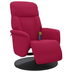 Fauteuil de massage inclinable avec repose-pied rouge bordeaux 620299620299