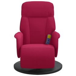 Fauteuil de massage inclinable avec repose-pied rouge bordeaux 620299620299