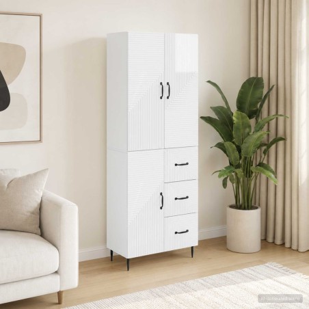 Ensemble de Meubles 2 pcs Blanc brillant 66 x 34,5 x 89,5 cm 620312620312