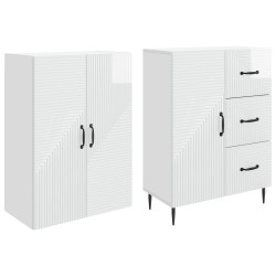 Ensemble de Meubles 2 pcs Blanc brillant 66 x 34,5 x 89,5 cm 620312620312