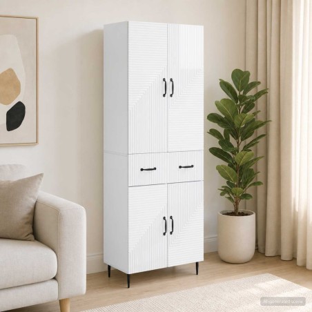 Ensemble de Meubles 2 pcs Blanc brillant 66 x 34,5 x 89,5 cm 620313620313