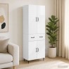 Ensemble de Meubles 2 pcs Blanc brillant 66 x 34,5 x 89,5 cm 620313620313