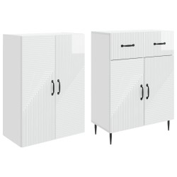 Ensemble de Meubles 2 pcs Blanc brillant 66 x 34,5 x 89,5 cm 620313620313