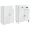 Ensemble de Meubles 2 pcs Blanc brillant 66 x 34,5 x 89,5 cm 620313620313