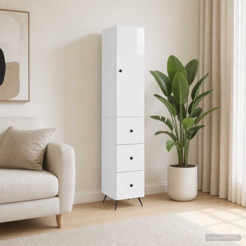Ensemble de Meubles 2 pcs Blanc brillant 34,5 x 34,5 x 90 cm 620314620314