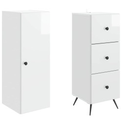 Ensemble de Meubles 2 pcs Blanc brillant 34,5 x 34,5 x 90 cm 620314620314