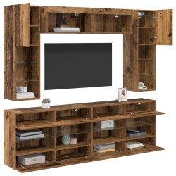 Ensemble de meuble TV mural 6 pcs Bois ancien Bois d’ingénierie 620325620325