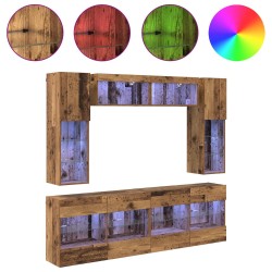Ensemble de meuble TV mural 6 pcs Bois ancien Bois d’ingénierie 620325620325
