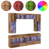 Ensemble de meuble TV mural 6 pcs Bois ancien Bois d’ingénierie 620325620325