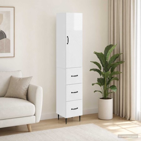 Ensemble de Meubles 2 pcs Blanc brillant 33 x 34,5 x 90 cm 620337620337