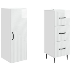 Ensemble de Meubles 2 pcs Blanc brillant 33 x 34,5 x 90 cm 620337620337