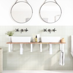 Étagère de vasque murale acier et bois massif d'acacia 620340620340