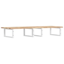 Étagère de vasque murale acier et bois massif d'acacia 620340620340