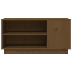 Meuble TV Marron miel 80x35x40,5 cm Bois de pin massif 620355620355
