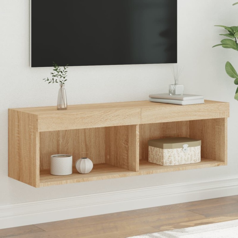 Meuble TV avec lumières LED chêne sonoma 100x30x30 cm 620371620371