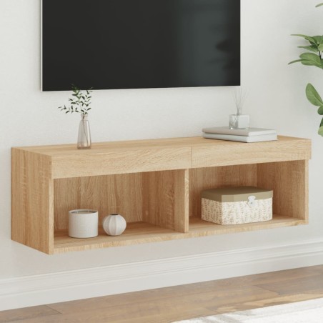 Meuble TV avec lumières LED chêne sonoma 100x30x30 cm 620371620371