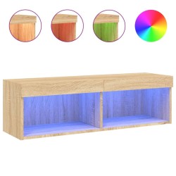 Meuble TV avec lumières LED chêne sonoma 100x30x30 cm 620371620371