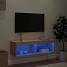 Meuble TV avec lumières LED chêne sonoma 100x30x30 cm 620371620371