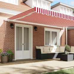 Auvent rétractable Rouge et Blanc 500 × 350 cm 620377620377