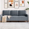 Canapé à 3 places Gris foncé 180 cm Velours 620386620386
