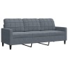 Canapé à 3 places Gris foncé 180 cm Velours 620386620386