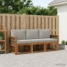 Ensemble de canapés d'extérieur 3 pcs Naturel et gris clair 620392620392