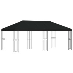 Gazebo avec murs latéraux 6 x 3 m Noir Polyester et Acier 190 620415620415