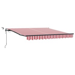 Auvent rétractable Rouge et Blanc 350 x 250 cm Polyester 620430620430