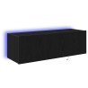 Meuble TV mural avec LED 2 pcs Chêne noir 100 x 35 x 31 cm 620435620435