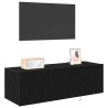 Meuble TV mural avec LED 2 pcs Chêne noir 100 x 35 x 31 cm 620435620435