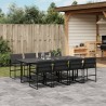 Ensemble à manger de jardin avec coussins 9 pcs noir textilène 620445620445