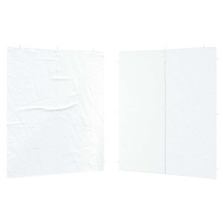 Mur de tente de fête 2 pcs Blanc 200 x 195 cm PE et acier 620453620453