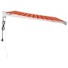 Auvent rétractable orange et marron 3x2,5 m tissu et aluminium 620458620458