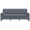 Canapé 3 places avec oreillers gris foncé 180 cm velours 620461620461