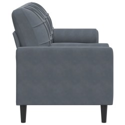 Canapé 3 places avec oreillers gris foncé 180 cm velours 620461620461