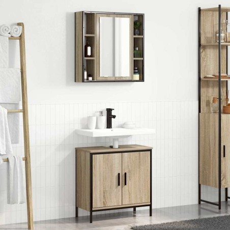 Ensemble de mobilier de salle de bain avec étagère 2 pcs Marron 620462620462