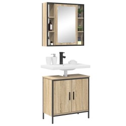 Ensemble de mobilier de salle de bain avec étagère 2 pcs Marron 620462620462