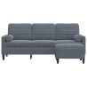 Canapé à 3 places avec repose-pieds Gris foncé 180 cm Velours 620463620463