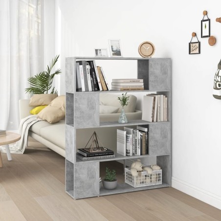 Bibliothèque/Séparateur de pièce Gris béton 100x24x124 cm 620477620477