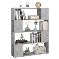 Bibliothèque/Séparateur de pièce Gris béton 100x24x124 cm 620477620477