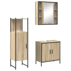Ensemble de mobilier de salle de bain avec étagère 3 pcs Marron 620484620484