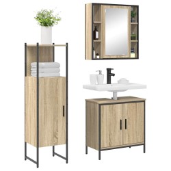 Ensemble de mobilier de salle de bain avec étagère 3 pcs Marron 620484620484