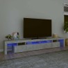Meuble TV avec lumières LED Gris béton 260x36,5x40 cm 620492620492