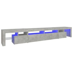Meuble TV avec lumières LED Gris béton 260x36,5x40 cm 620492620492
