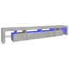 Meuble TV avec lumières LED Gris béton 260x36,5x40 cm 620492620492