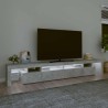 Meuble TV avec lumières LED Gris béton 260x36,5x40 cm 620492620492