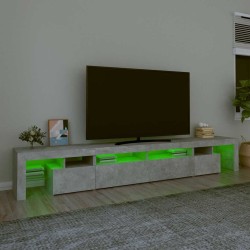 Meuble TV avec lumières LED Gris béton 260x36,5x40 cm 620492620492