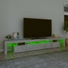 Meuble TV avec lumières LED Gris béton 260x36,5x40 cm 620492620492