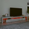 Meuble TV avec lumières LED Gris béton 260x36,5x40 cm 620492620492