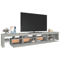 Meuble TV avec lumières LED Gris béton 260x36,5x40 cm 620492620492